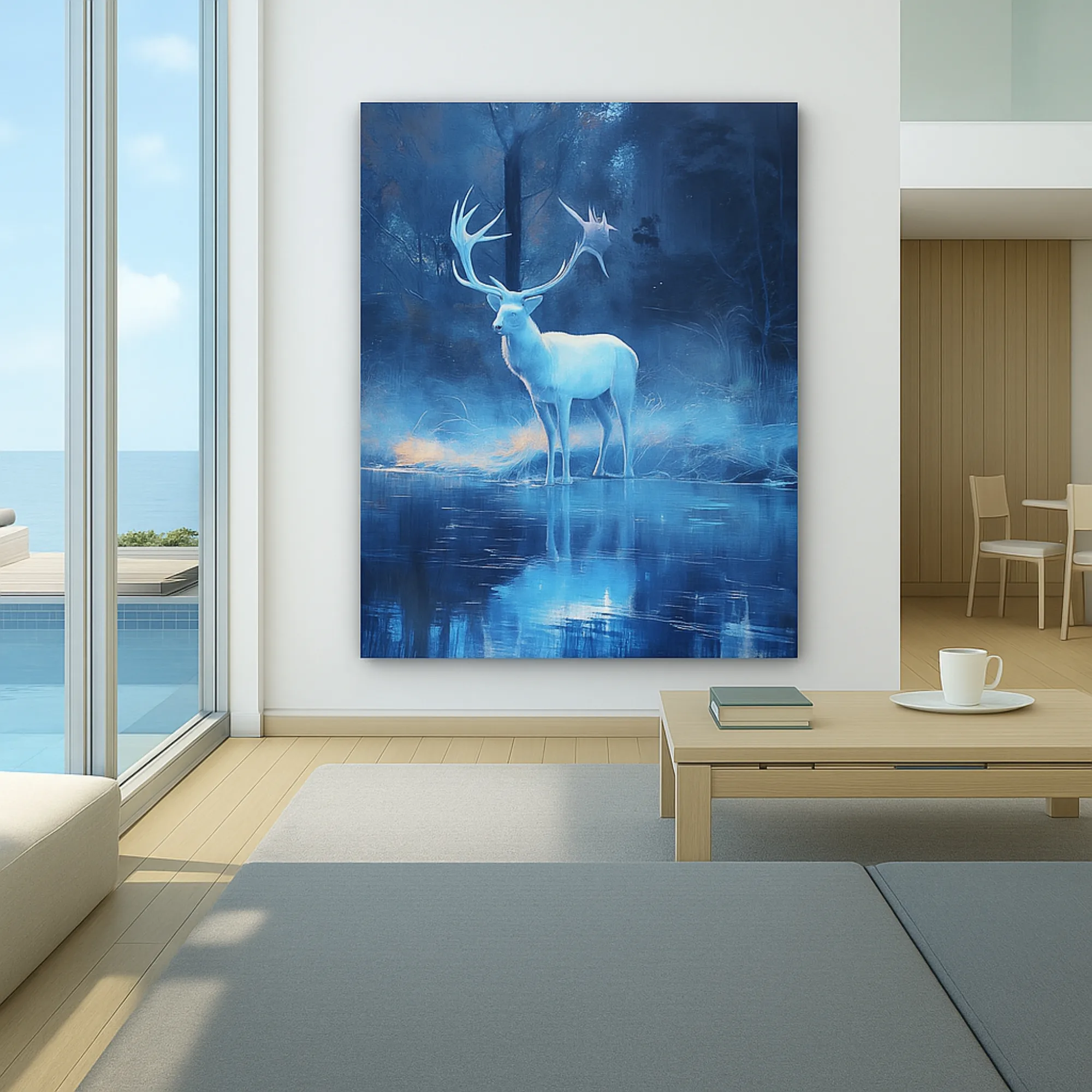 Canvas Print of Moonlit Stag – Deer Art | Artfy - Image 2