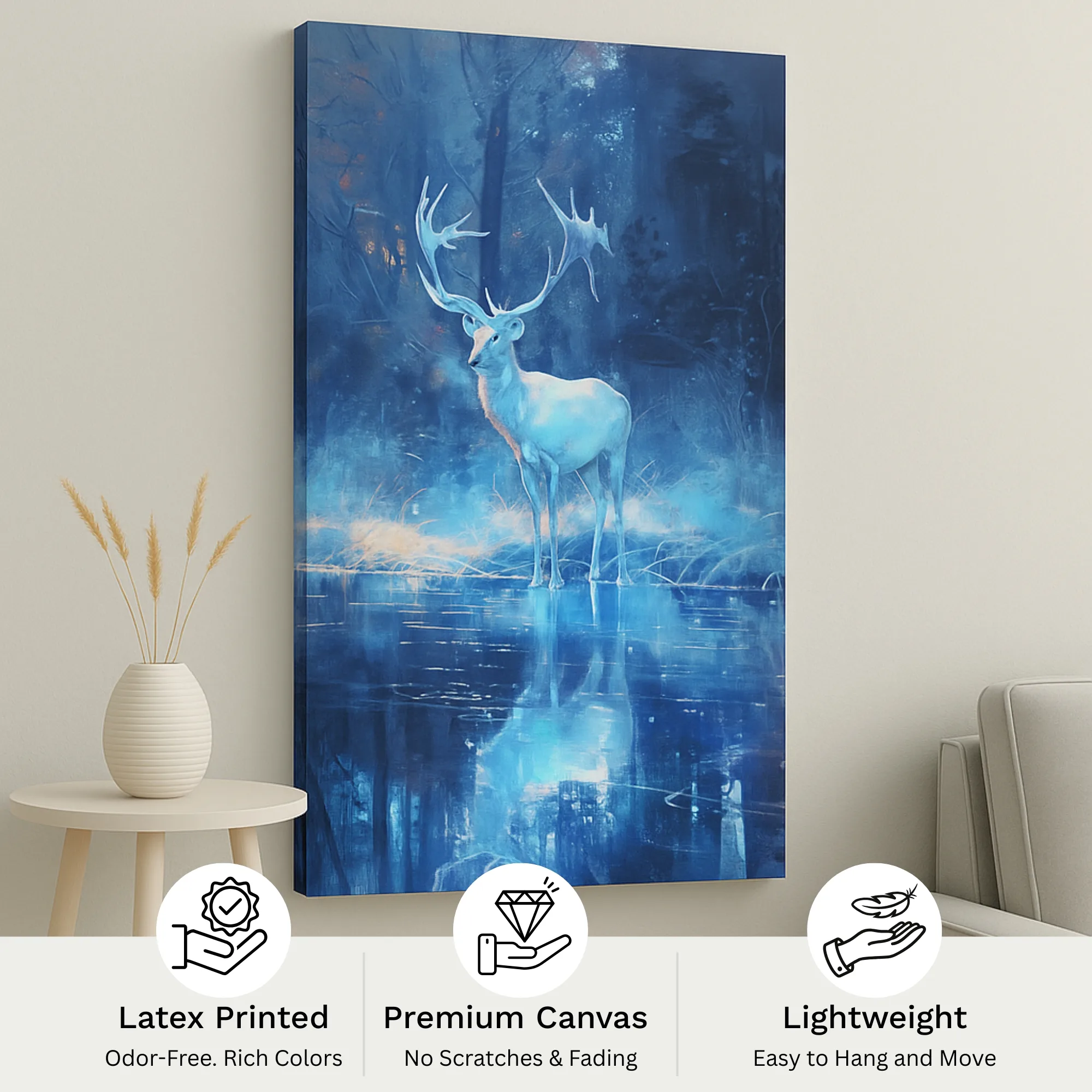 Canvas Print of Moonlit Stag – Deer Art | Artfy - Image 4