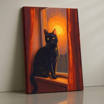 Fiery ember-lit tiger portrait print