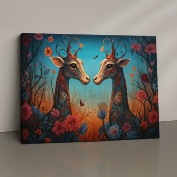 fantasy giraffe duo canvas print