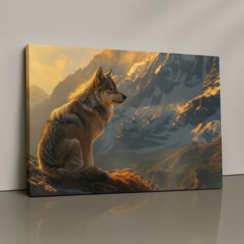 wolf overlooking mountains print
