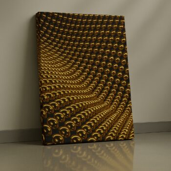 Gold abstract flowing pattern on canvas