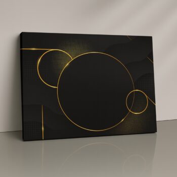 Gold circle geometric modern canvas.