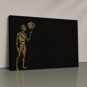 Abstract golden human figure canvas