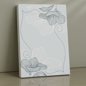 Whisper Line Blooms canvas wall art by Artfy Canvas – minimalist floral décor.