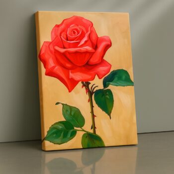 Scarlet Rose Majesty red rose canvas wall art by Artfy Canvas – romantic classic décor.