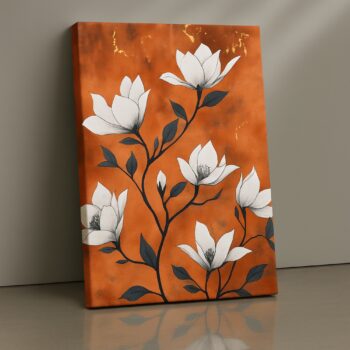 Ivory Magnolia Glow floral canvas wall art by Artfy Canvas – timeless décor.