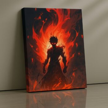 Molten fire warrior surrounded by flames print