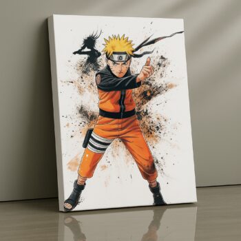 Anime hero unleashing dynamic energy sphere print