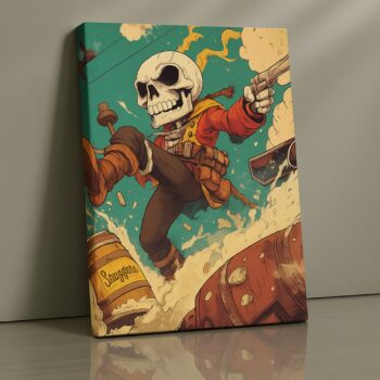 Fierce raider print surrounded by bone spikes