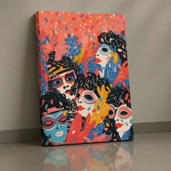 Masquerade Vibes abstract carnival mask canvas print