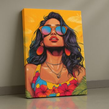 Tropical Glow summer pop-art canvas print