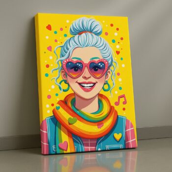 Joyful Heartbeat expressive pop-art canvas print