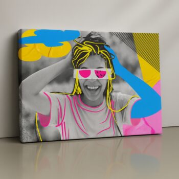 Neon Joyburst vibrant neon pop art canvas print