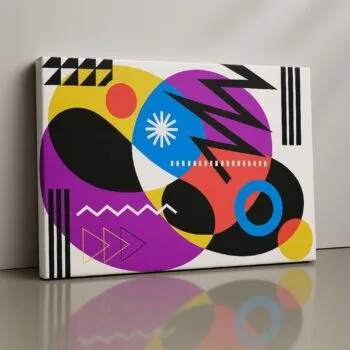 Retro Fusion vintage geometric abstract canvas