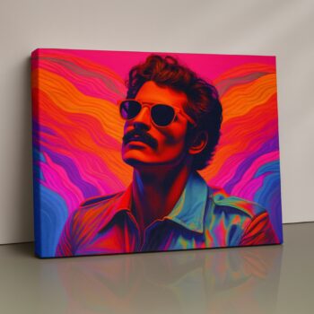 Vivid Maverick neon portrait abstract canvas
