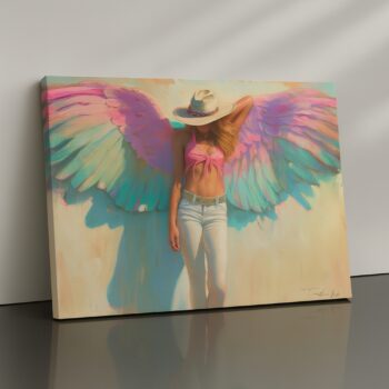 Angel wings surreal canvas print