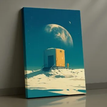 Moonlit Control surreal space canvas wall art by Artfy Canvas – futuristic décor.