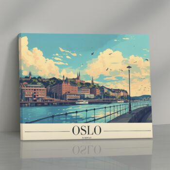 Oslo Norway waterfront city canvas wall art by Artfy Canvas – Scandinavian décor
