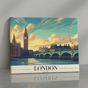 London England cityscape canvas wall art by Artfy Canvas – urban travel décor