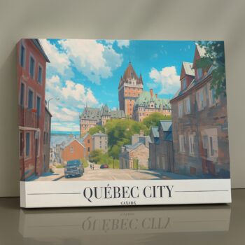 Quebec City Canada historic old-town canvas wall art by Artfy Canvas