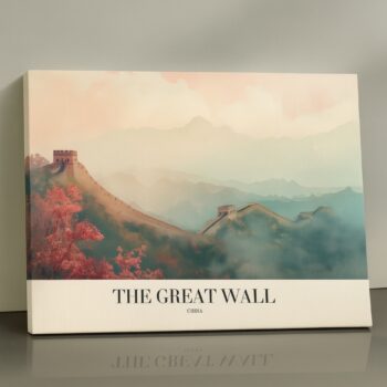 Great Wall of China historic landscape canvas wall art by Artfy Canvas