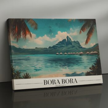 Bora Bora French Polynesia lagoon canvas wall art by Artfy Canvas